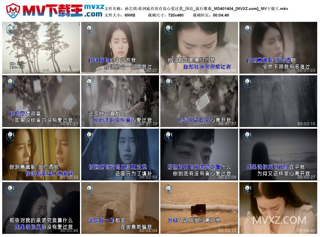 孙艺琪-你到底有没有真心爱过我_国语_流行歌曲_MD401404